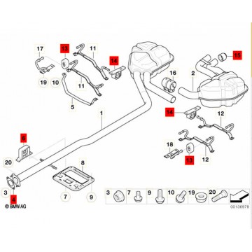 MINI COOPER S 1.6 06/02-12/06 Rear Exhaust Silencers Fitting Kit
